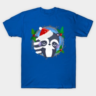 Cute little raccoon Christmas T-Shirt